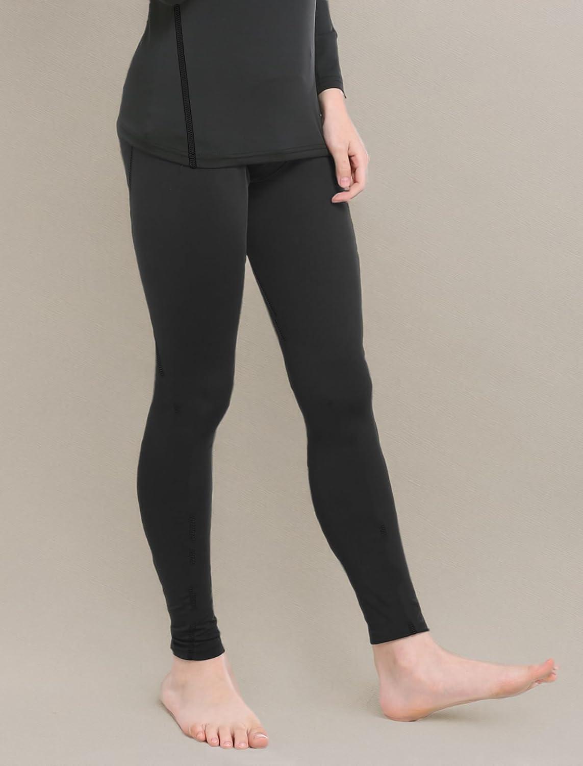 image1 or 2 Pack Boys Thermal Compression Leggings Pants Youth Fleece Lined Base Layer Tights Cold Weather Gear3 Black