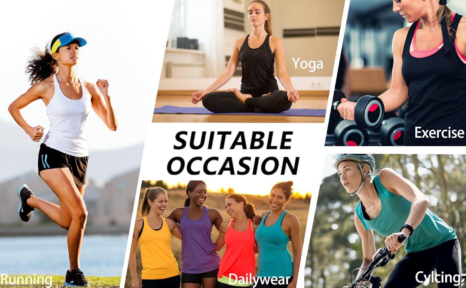 image6 or 5 Pack Workout Tank Tops for Women Athletic Racerback Sports Tank Tops Compression Sleeveless Dry Fit ShirtsSlim FitblackGreyWhiteRedPurple
