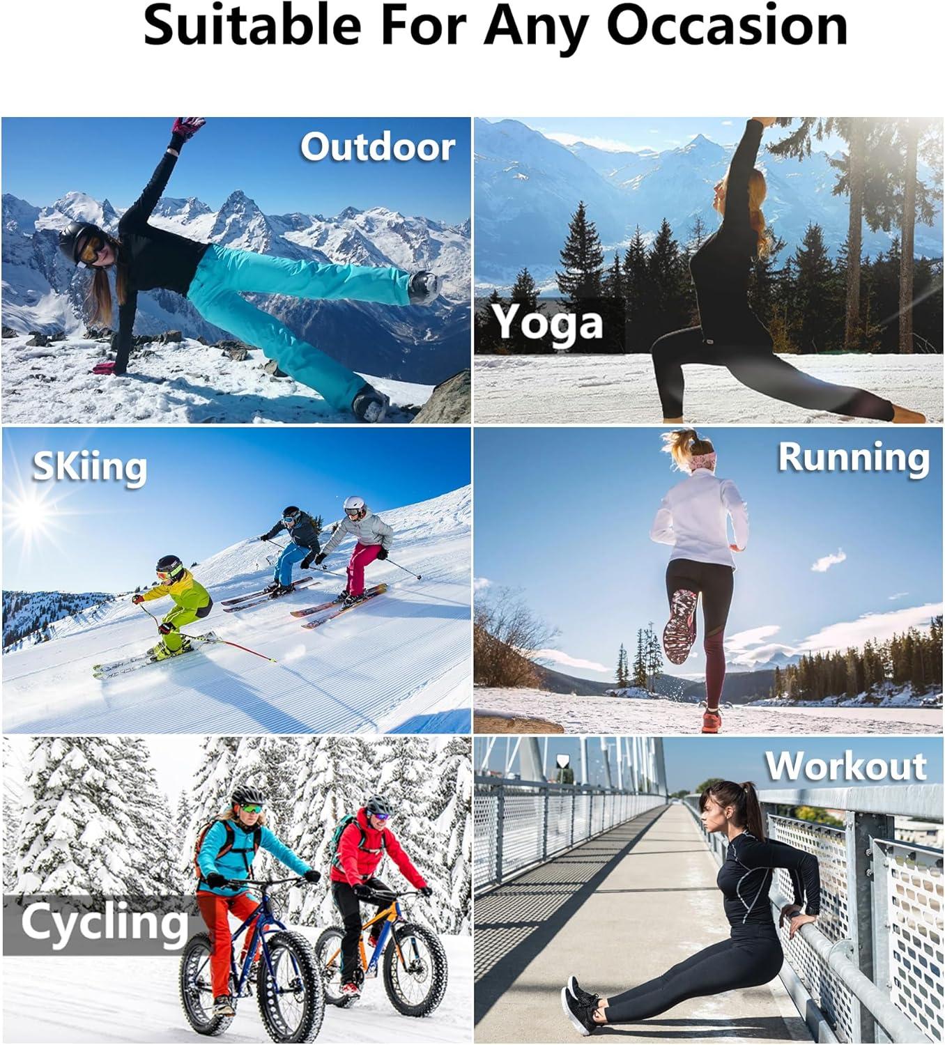 imageTELALEO 4 Pack Womens Thermal Shirts Fleece Lined Athletic Tops Long Sleeve Compression Workout Baselayer for Cold Weather2blackGreyWhite