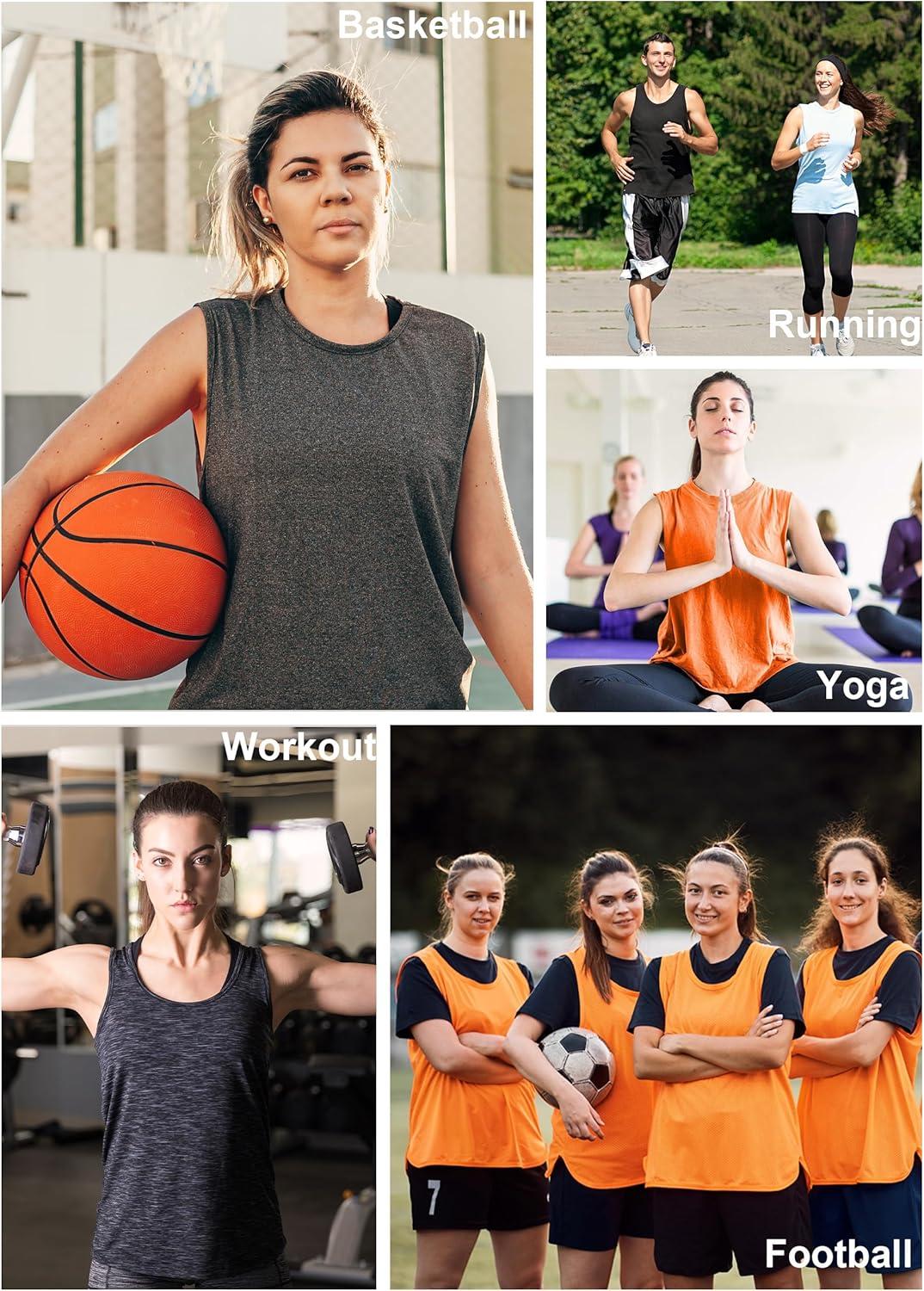 imageTELALEO 5 Pack Workout Tank Tops for Women Sleeveless Athletic Yoga Gym Tank Tops Quick Dry Loose Fit Sports ShirtsBlackGreyRedPinkPurple