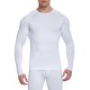 5 or 4 Pack Compression Shirts for Men Long Sleeve Athletic Base Layer Undershirt Gear T Shirt for Workout(2 Black/2white Shirts)