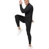 5 or 4 Pack Men’s Thermal Compression Pants Fleece Lined Sports Tights Athletic Leggings Cold Weather Baselayer Winter Gear(1*crew Neck & 1*turtle Mock Neck & 1*pant (3 Pcs Black))