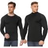 5 or 4 Pack Men’s Thermal Compression Shirt Fleece Lined Long Sleeve Athletic Base Layer Cold Weather Gear Workout Top(2 Turtle Neck+3 Crew Neck（black and Gary）)