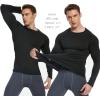 5 or 4 Pack Men’s Thermal Compression Shirt Fleece Lined Long Sleeve Athletic Base Layer Cold Weather Gear Workout Top(5 Crew Neck（black and Gary）)