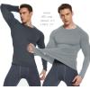 5 or 4 Pack Men’s Thermal Compression Shirt Fleece Lined Long Sleeve Athletic Base Layer Cold Weather Gear Workout Top(5 Crew Neck（light and Dark Grey and Black）)