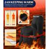 TELALEO 2 Set Mens Thermal Underwear Fleece Lined Long Johns 4 Pcs Base Layer Shirts Pant for Cold Winter Weather((2 Set)black/Gray)