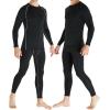 TELALEO 2 Set Mens Thermal Underwear Fleece Lined Long Johns 4 Pcs Base Layer Shirts Pant for Cold Winter Weather((2 Set)black/Gray)