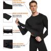 TELALEO 2 Set Mens Thermal Underwear Fleece Lined Long Johns 4 Pcs Base Layer Shirts Pant for Cold Winter Weather((2 Set)black/Gray)