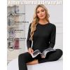 TELALEO 2 Sets Women’s Thermal Underwear Long Johns Double-Sided Fleece Lined Base Layer Top & Bottom Pajama for Cold Weather(2black)