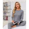 TELALEO 2 Sets Women’s Thermal Underwear Long Johns Double-Sided Fleece Lined Base Layer Top & Bottom Pajama for Cold Weather(B/G)
