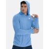 TELALEO 3 Pack Men’s UPF 50+ Sun Protection Lightweight Hoodie Performance Long Sleeve SPF UV Shirt for Fishing Running(Light Gray/Blue/Gray 3 Pack)