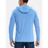 TELALEO 3 Pack Men’s UPF 50+ Sun Protection Lightweight Hoodie Performance Long Sleeve SPF UV Shirt for Fishing Running(Light Gray/Blue/Gray 3 Pack)