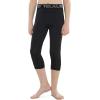 TELALEO 3/4 Boys Youth Compression Leggings Tights Base Layer Sports Running Capris Kids for Workout Training(Black/White/Navy)