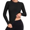 TELALEO 4 Pack Women’s Compression Shirt Long Sleeve Performance Workout Baselayer Athletic Top Sports Gear(Long Sleeve-2black+2white)