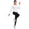 TELALEO 4 Pack Women’s Compression Shirt Long Sleeve Performance Workout Baselayer Athletic Top Sports Gear(Long Sleeve-2black+2white)