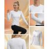 TELALEO 4 Pack Women’s Compression Shirt Long Sleeve Performance Workout Baselayer Athletic Top Sports Gear(Long Sleeve-black+grey+white+blue)