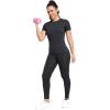 TELALEO 4 Pack Women’s Compression Shirt Running Athletic T-Shirts Workout Tops Baselayer Short Sleeve Yoga Gym Sports Gear(2black/Grey/White)