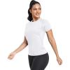 TELALEO 4 Pack Women’s Compression Shirt Running Athletic T-Shirts Workout Tops Baselayer Short Sleeve Yoga Gym Sports Gear(2black/Grey/White)