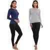 TELALEO 4 Pack Women’s Thermal Shirts Fleece Lined Athletic Tops Long Sleeve Compression Workout Baselayer for Cold Weather(2b1g1b)