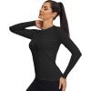 TELALEO 4 Pack Women’s Thermal Shirts Fleece Lined Athletic Tops Long Sleeve Compression Workout Baselayer for Cold Weather(4black)