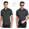 TELALEO 4/5 Pack Mens Polo Shirts Quick Dry Short Sleeve Golf T Shirt Performance Moisture Wicking Casual Workout(Black/Light Grey/Green/Light Blue/Blue(5 Pack))
