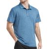 TELALEO 4/5 Pack Mens Polo Shirts Quick Dry Short Sleeve Golf T Shirt Performance Moisture Wicking Casual Workout(Setd(5 Pack)-heather-jujube Red/Blue/Purple/Deep Blue/Black)