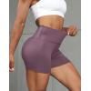 TELALEO 5 Pack 3″/5″ Womens Volleyball Shorts Spandex Compression Shorts Workout Performance High Waist Yoga Biker Shorts(3black/ 1purple/ 1grey(3inch))