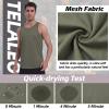TELALEO 5 Pack Men’s Workout Tank Tops Sleeveless Mesh Muscle Gym Shirt Quick Dry Black/Gray/Charcoal/Navy/Blue(Seta(five Pack))