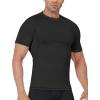 TELALEO 6 Pack Men’s Compression Shirt Short Sleeve Athletic Baselayer Sports T Shirts Workout Tops for Men Black White(3black+3white (6 Pack Shirts))