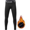 TELALEO Boys’ Girls’ Long Sleeve Compression Shirts Thermal Fleece Lined Kids Athletic Sports Tops Leggings Baselayer Set(Shirts/Pants Set)
