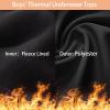 TELALEO Boys Girls Thermal Compression Shirt Youth Long Sleeve Top Fleece Lined Turtle Neck Athletic Base Layer Undershirt(2black/White)