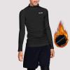 TELALEO Boys Girls Thermal Compression Shirt Youth Long Sleeve Top Fleece Lined Turtle Neck Athletic Base Layer Undershirt(2black(turtle Neck))