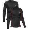 TELALEO Boys Girls Thermal Compression Shirt Youth Long Sleeve Top Fleece Lined Turtle Neck Athletic Base Layer Undershirt(Black/Black(red Lined))