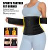 TELALEO Neoprene Waist Trainer for Women Slimming Body Shaper Waist Trimmer Cincher Sweat Belt(Black Double Belt With Hook)