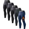 5 or 4 Pack Men’s Thermal Compression Pants Fleece Lined Sports Tights Athletic Leggings Cold Weather Baselayer Winter Gear(Setc(deep Blue/Light Grey/Black*3))
