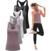 6 or 5 Pack Workout Tank Tops for Women, Athletic Racerback Sports Tank Tops, Compression Sleeveless Dry Fit Shirts(Tight Fit-black/Grey/White/Light Grey/Purple)