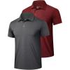 TELALEO 2 Pack Mens Polo Shirts UPF 50+ Quick Dry Performance Golf Summer Shirts Collared Moisture Wicking(Seta)
