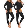 TELALEO 2 Sets Women’s Thermal Underwear Long Johns Double-Sided Fleece Lined Base Layer Top & Bottom Pajama for Cold Weather(2black)