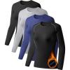TELALEO 4 Pack Women’s Thermal Shirts Fleece Lined Athletic Tops Long Sleeve Compression Workout Baselayer for Cold Weather(2b1g1b)