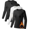 TELALEO 4 Pack Women’s Thermal Shirts Fleece Lined Athletic Tops Long Sleeve Compression Workout Baselayer for Cold Weather(2black/Grey/White)