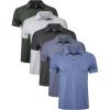 TELALEO 4/5 Pack Mens Polo Shirts Quick Dry Short Sleeve Golf T Shirt Performance Moisture Wicking Casual Workout(Black/Light Grey/Green/Light Blue/Blue(5 Pack))