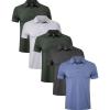 TELALEO 4/5 Pack Mens Polo Shirts Quick Dry Short Sleeve Golf T Shirt Performance Moisture Wicking Casual Workout(Setf(5 Pack))