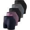 TELALEO 5 Pack 3″/5″ Womens Volleyball Shorts Spandex Compression Shorts Workout Performance High Waist Yoga Biker Shorts(2black/1purple/1grey/1light Grey（5 Inch）)