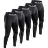 TELALEO 5 Pack Men’s Compression Pants for Workout, Running,Basketball,Football-Sports Baselayer Leggings(Black(five Pack))
