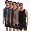 imageTELALEO 5 Pack Mens Workout Tank Tops Sleeveless Mesh Muscle Gym Shirt Quick Dry BlackGrayCharcoalNavyBlueBlackGrayCharcoalNavyBlue 5 Pack