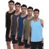 TELALEO 5 Pack Men’s Workout Tank Tops Sleeveless Mesh Muscle Gym Shirt Quick Dry Black/Gray/Charcoal/Navy/Blue(Seta(five Pack))