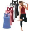 TELALEO 6 Pack Workout Tank Tops for Women, Athletic Racerback Sports Tank Tops, Compression Sleeveless Dry Fit Shirts B/G/W/R/P/B S