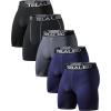 TELALEO 6 or 5 Pack Compression Shorts for Men Spandex Sport Shorts Athletic Workout Running Performance Baselayer Underwear(2black1grey2navy)