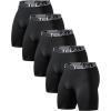 TELALEO 6 or 5 Pack Compression Shorts for Men Spandex Sport Shorts Athletic Workout Running Performance Baselayer Underwear(5black)