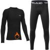 TELALEO Boys’ Girls’ Long Sleeve Compression Shirts Thermal Fleece Lined Kids Athletic Sports Tops Leggings Baselayer Set(Shirts/Pants Set)